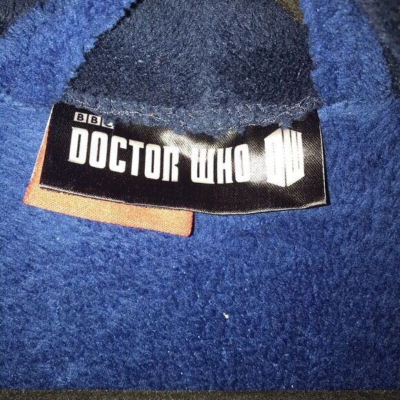 Doctor Who Tardis Bath Robe Blue Size Small BBC *flaws Read* Belt‎ Tie Replaced - Picture 5 of 14